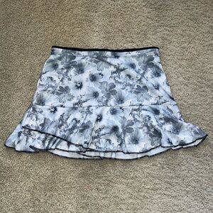 Black and White Floral Mini skirt